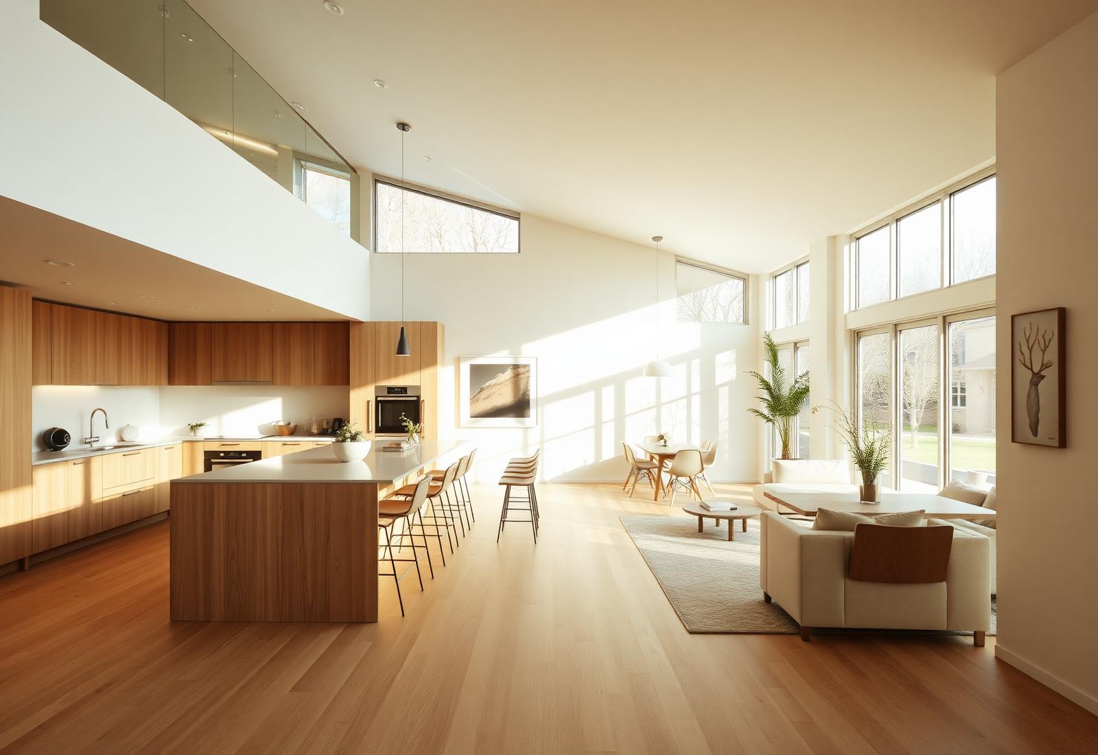Sunlit modern renovated kitchen and living space by TYH Solutions